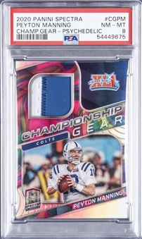 2020 Panini Spectra Championship Gear Psychedelic #CGPM Peyton Manning Patch Card (#4/4) - PSA NM-MT 8